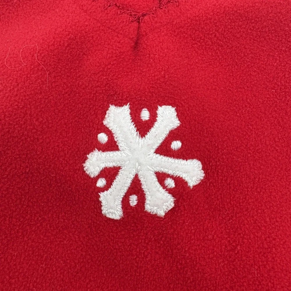 Vintage Baby Gap‎ Dress Girls 9-12M Red Fleece Snowflake Sleeveless 90s Holiday